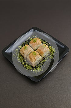 Baklava with pistachio on the table