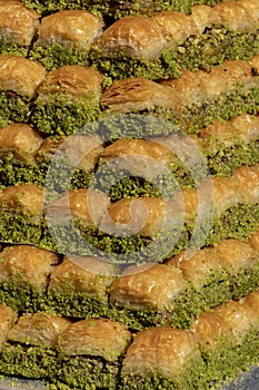 Baklawa with pistachio from turkish cuisine