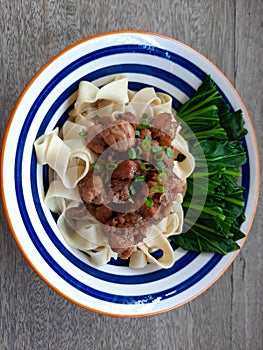 Bakmi is a type of noodle dish that was popularized by Chinese traders to Indonesia. Noodles are also often called yamien or yahun