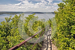 Bakota bay reservoir landscape on Dnister river, Ukraine