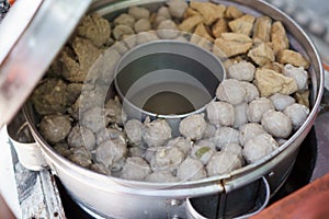 Bakso. indonesian meatball street food vendor