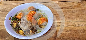 Bakso, indonesian meatball style served with beef broth soup and noodle springkled with fried onion and spring onion coupled with