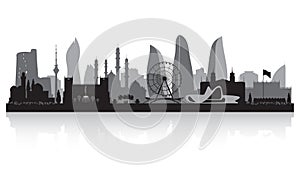 Baku Azerbaijan city skyline silhouette