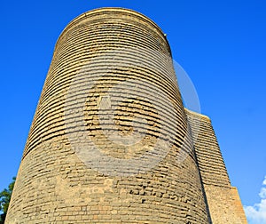 The Maiden Tower also known as Giz Galasi, located in the Old City in Baku, photo