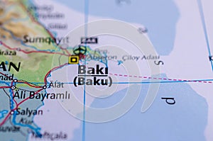 Baku on map