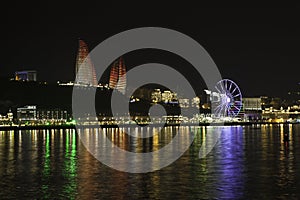 Baku panorama with highland park