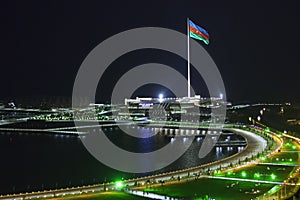 Baku panorama with highland park