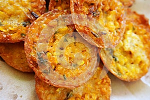 Bakwan Jagung Indonesian or Corn Fritters.