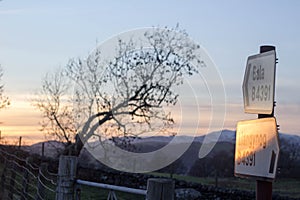 Bala to llangynog sign, Wales