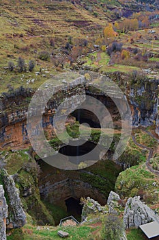 Balaa gorge sinkhole, geological wonder, in Mount Lebanon, Lebanon