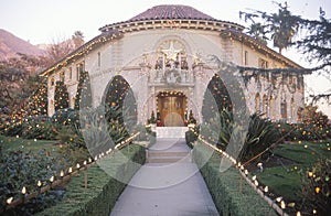 Balad House Decorated with Christmas Lights, Pasadena, California photo