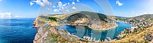 Balaklava Bay in Crimea, Ukraine, beautiful summer panorama