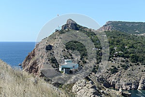 Scenic view from Mount Castron to Mount Mytilino, Crimea photo