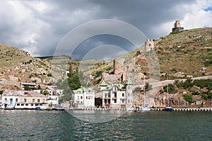 Balaklava views, fortress Cembalo, Crimea photo