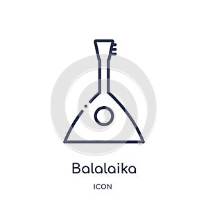 Balalaika icon from music outline collection. Thin line balalaika icon isolated on white background