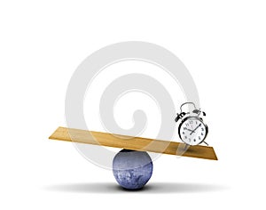 Balance board with time clock