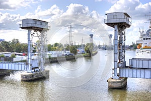 Balance-bridge on the Pregolya River photo