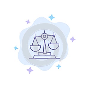 Balance, Court, Judge, Justice, Law, Legal, Scale, Scales Blue Icon on Abstract Cloud Background