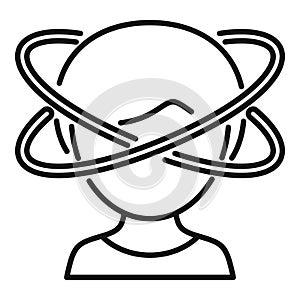 Balance dizziness icon outline vector. Head face human