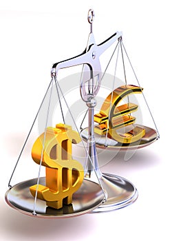 Balance of euro and dollar