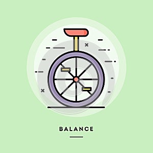 Balance, flat design thin line banner. Vector illustration.