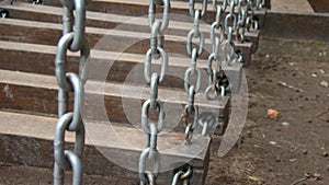 Children Game in a park made of good and iron chains photo