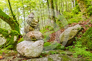 Balance and harmony in nature, rocks as zen tower