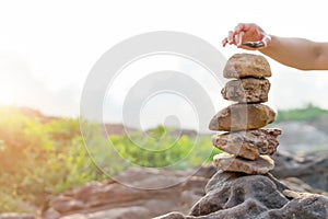 Balance and harmony stone stack, the difference always outstanding and put on top, stone, balance, rock, peaceful concept