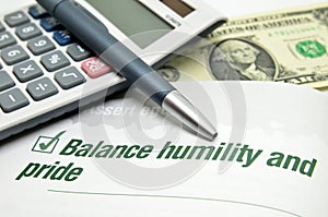 Balance humility and pride