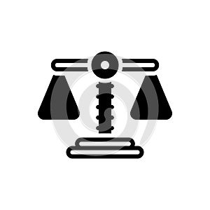Black solid icon for Balance, equilibrium and equilibration photo