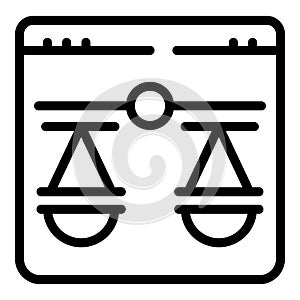 Balance law icon outline vector. Property patent
