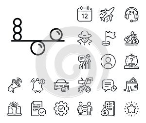 Balance line icon. Mind stability sign. Salaryman, gender equality and alert bell. Vector photo