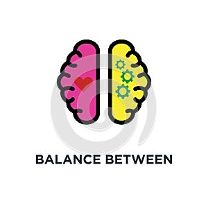 balance between logic and emotion icon. balance between logic an