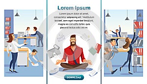 Balance in Multitask Office Work Vector Web Banner