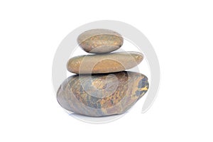 Balance pebble Stones isolated onwhite background, Spa concept photo