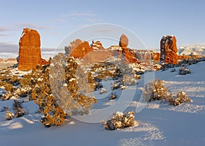 Balance Rock Area in Winter, Arches National Park