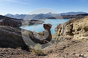 Balance Rock On The Shore Of Lake Havasu