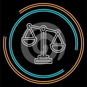 Balance scale icon, balance symbol - justice sign