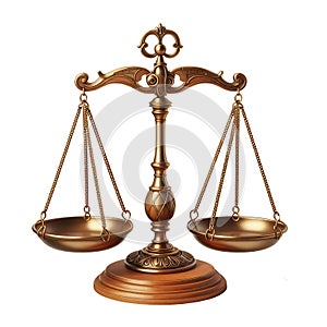 BALANCE SCALE ISOLATED ON TRANSPARENT BACKGROUND