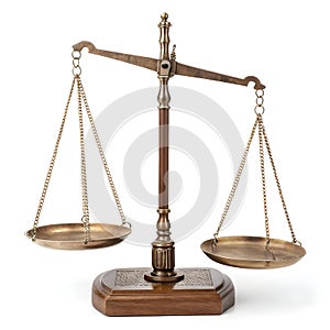 Balance Scale isolated on white background photo