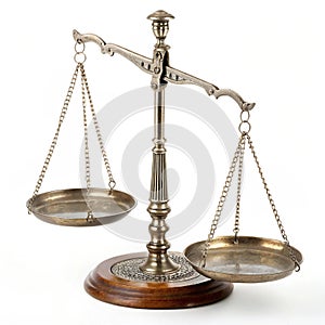 Balance scale isolated on white background