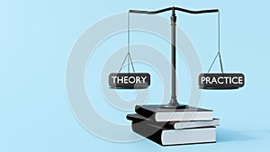 A balance scale with the left pan is labeled 