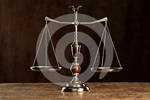 An ornate silver balance scale.