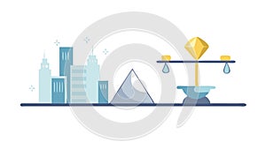 Balance Scale with Weights Vector Icon, vector design Generative AI