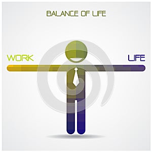 Balance scale between work and life idea,work and life balance c