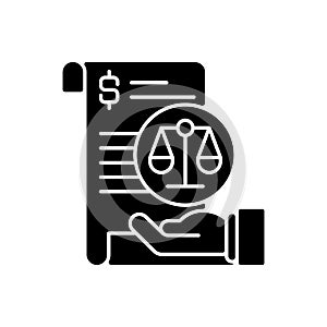 Balance sheet black glyph icon