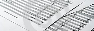 Balance sheet in stockholder report book, accounting balance sheet photo