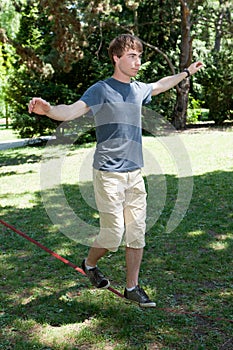 Balance on Slackline