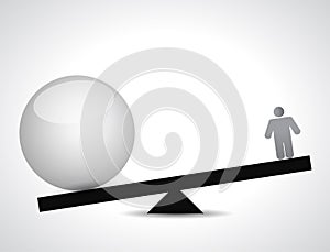 Balance sphere and people. illustration design