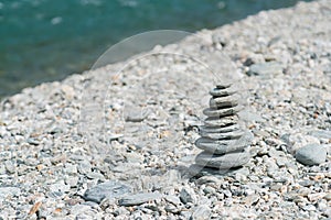 Balance stack stone river side
